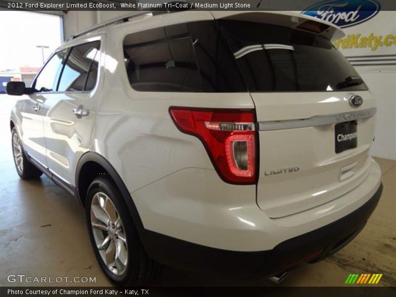 White Platinum Tri-Coat / Medium Light Stone 2012 Ford Explorer Limited EcoBoost