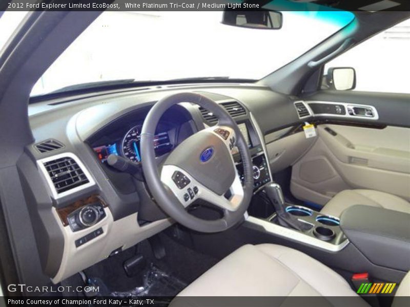 White Platinum Tri-Coat / Medium Light Stone 2012 Ford Explorer Limited EcoBoost