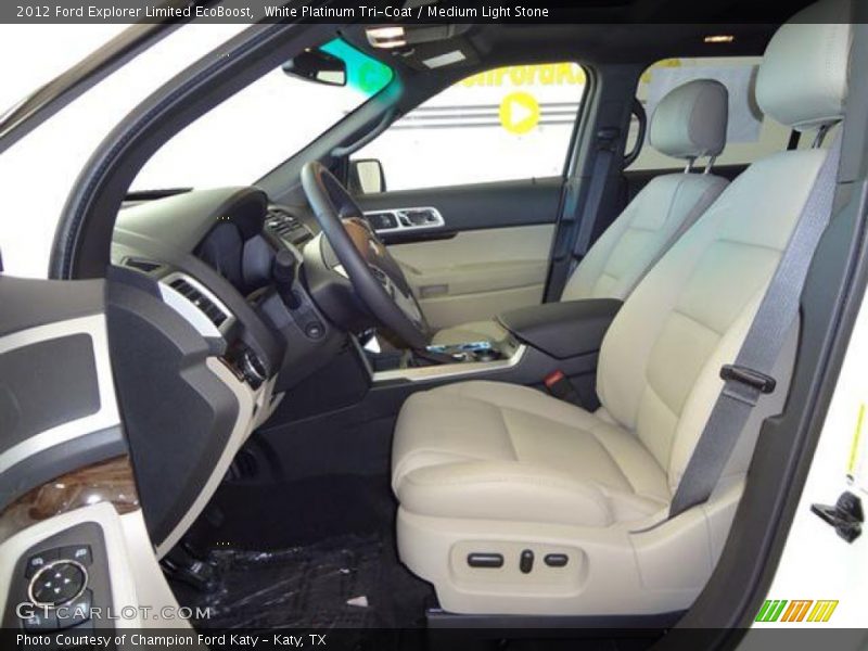 White Platinum Tri-Coat / Medium Light Stone 2012 Ford Explorer Limited EcoBoost