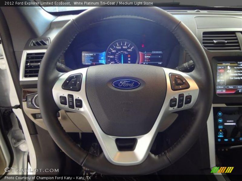White Platinum Tri-Coat / Medium Light Stone 2012 Ford Explorer Limited EcoBoost