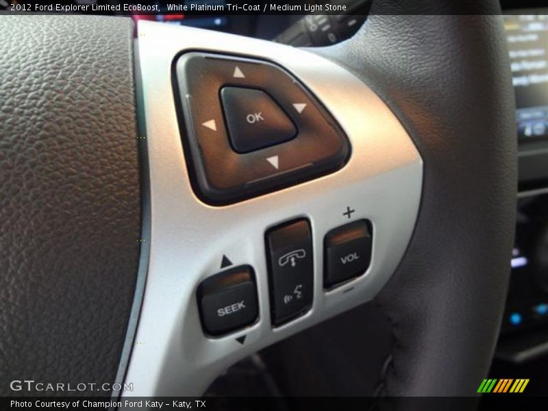 White Platinum Tri-Coat / Medium Light Stone 2012 Ford Explorer Limited EcoBoost