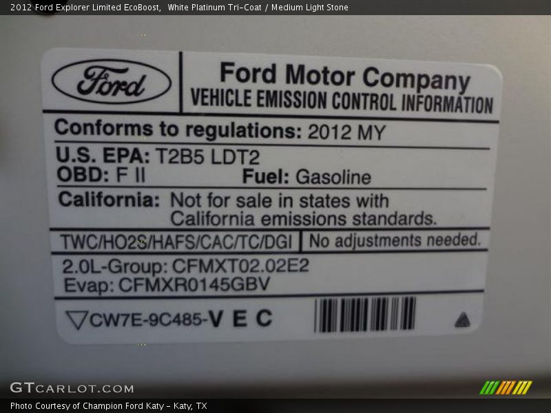 White Platinum Tri-Coat / Medium Light Stone 2012 Ford Explorer Limited EcoBoost