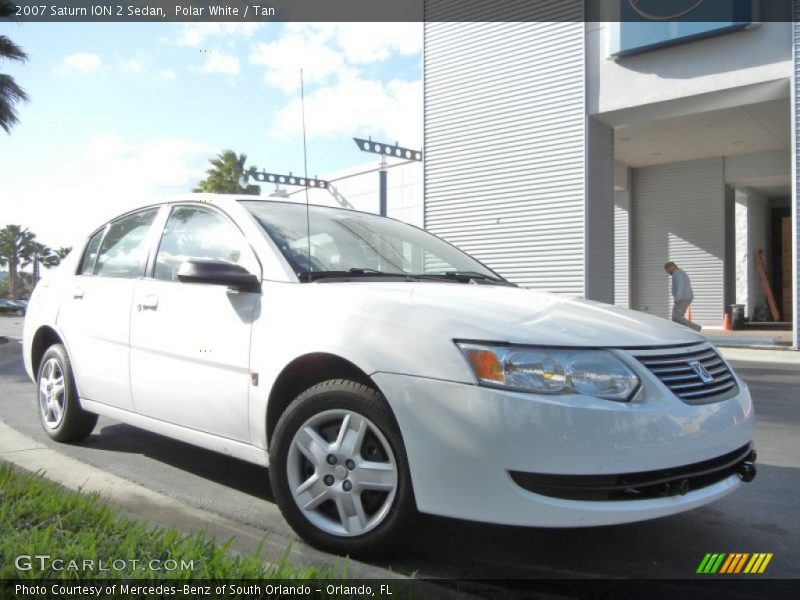 Polar White / Tan 2007 Saturn ION 2 Sedan