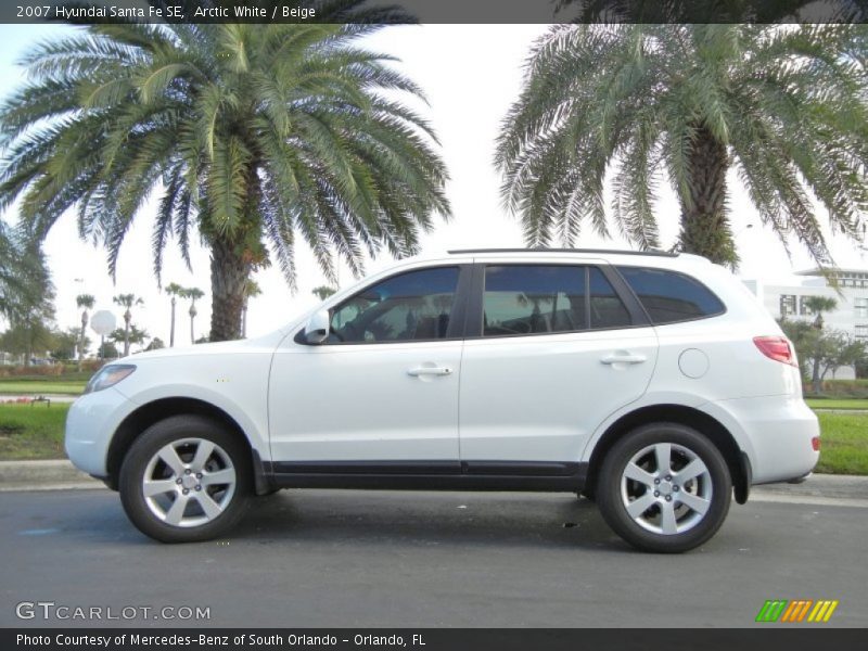 Arctic White / Beige 2007 Hyundai Santa Fe SE