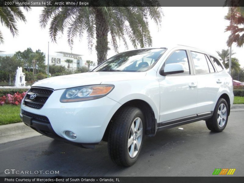 Arctic White / Beige 2007 Hyundai Santa Fe SE