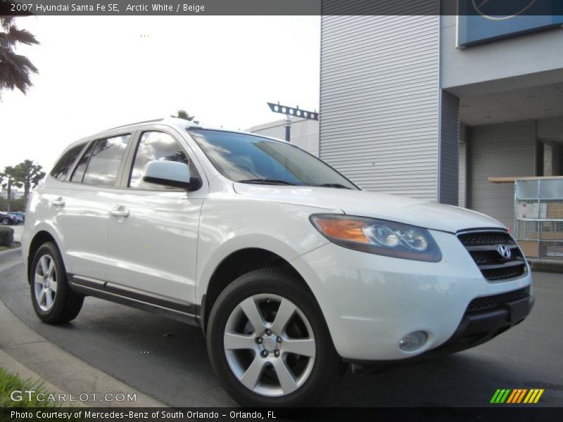 Arctic White / Beige 2007 Hyundai Santa Fe SE