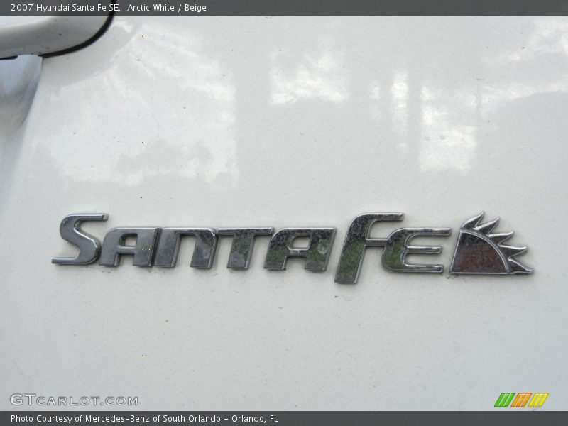 Arctic White / Beige 2007 Hyundai Santa Fe SE