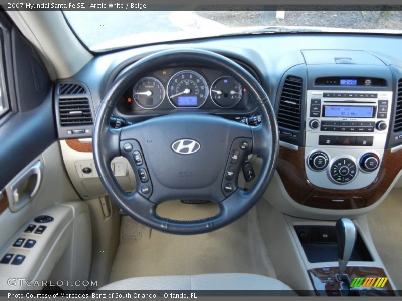 Arctic White / Beige 2007 Hyundai Santa Fe SE