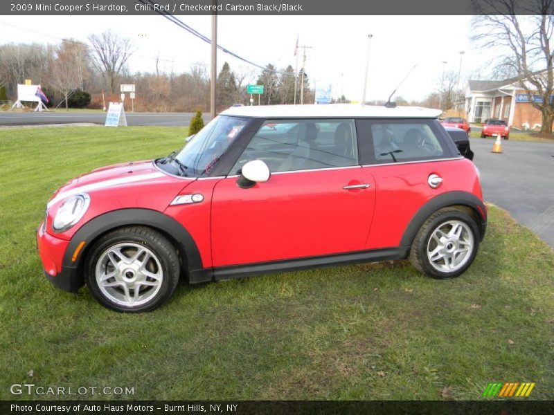 Chili Red / Checkered Carbon Black/Black 2009 Mini Cooper S Hardtop