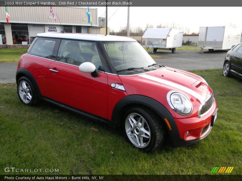 Chili Red / Checkered Carbon Black/Black 2009 Mini Cooper S Hardtop