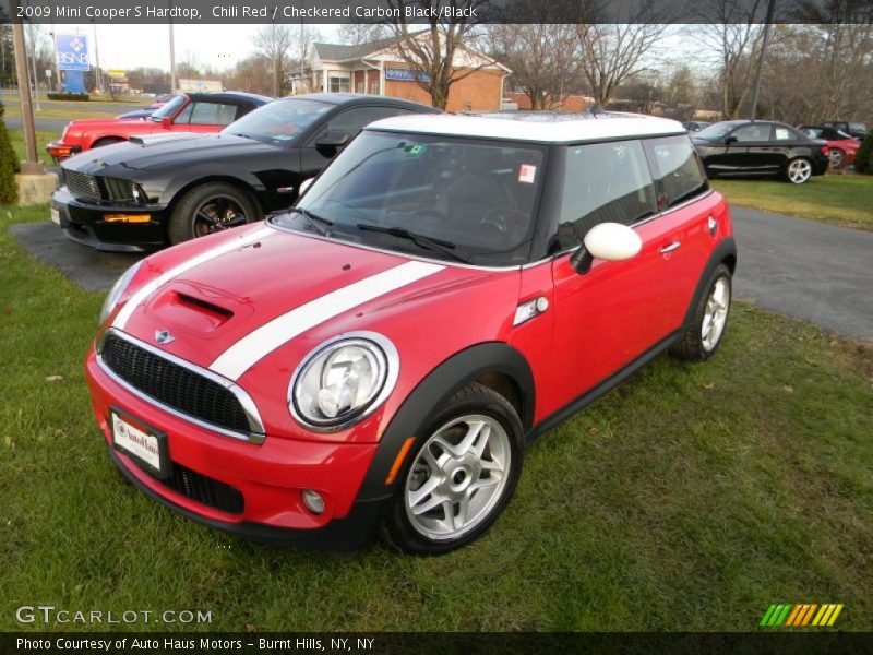 Chili Red / Checkered Carbon Black/Black 2009 Mini Cooper S Hardtop
