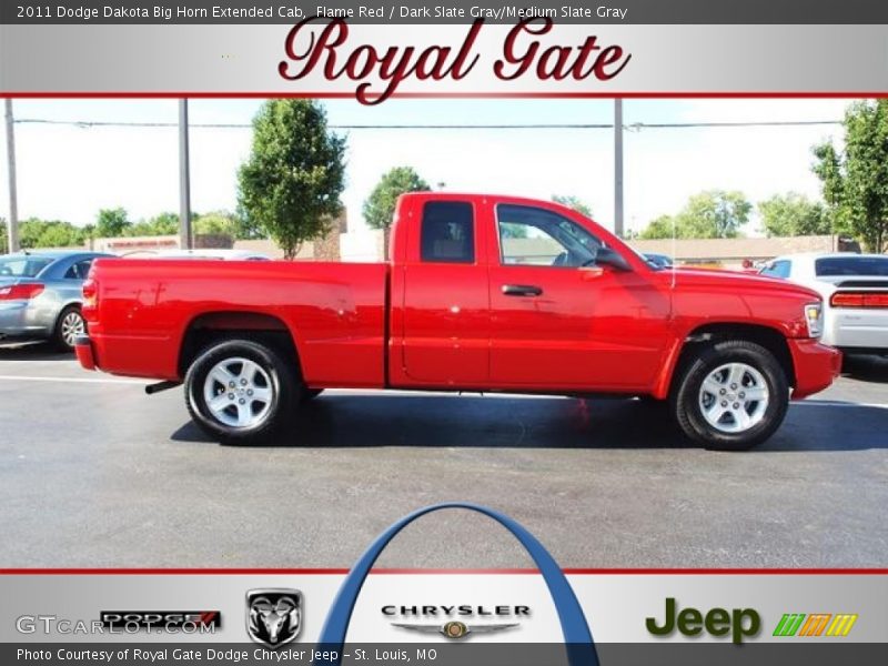 Flame Red / Dark Slate Gray/Medium Slate Gray 2011 Dodge Dakota Big Horn Extended Cab