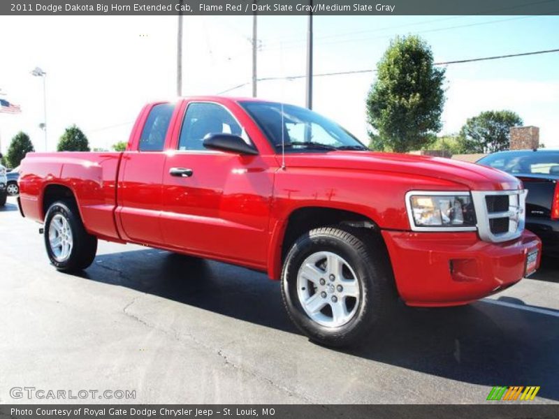 Flame Red / Dark Slate Gray/Medium Slate Gray 2011 Dodge Dakota Big Horn Extended Cab