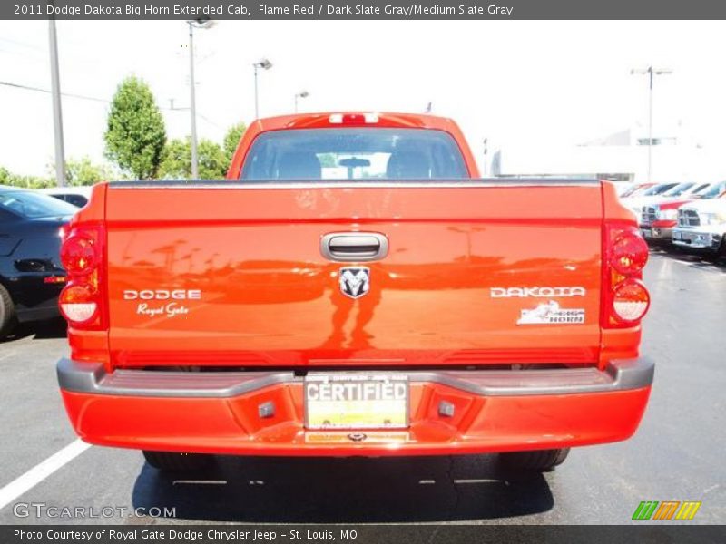 Flame Red / Dark Slate Gray/Medium Slate Gray 2011 Dodge Dakota Big Horn Extended Cab