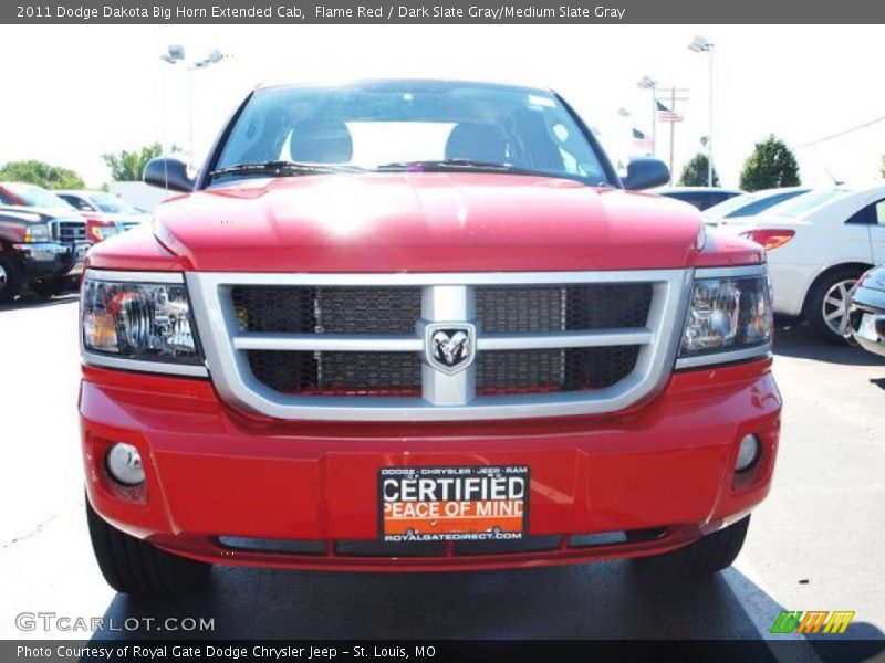 Flame Red / Dark Slate Gray/Medium Slate Gray 2011 Dodge Dakota Big Horn Extended Cab