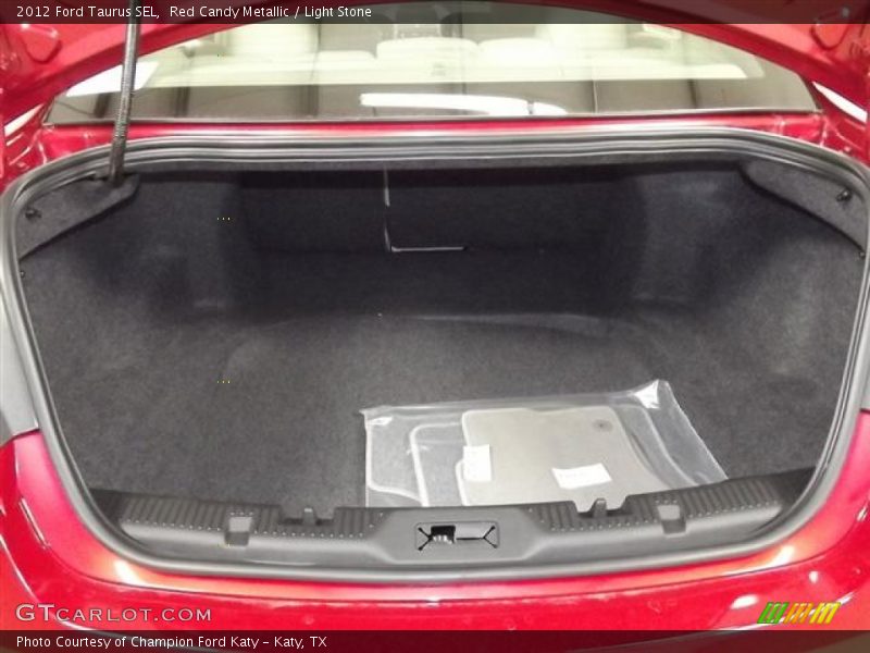 Red Candy Metallic / Light Stone 2012 Ford Taurus SEL
