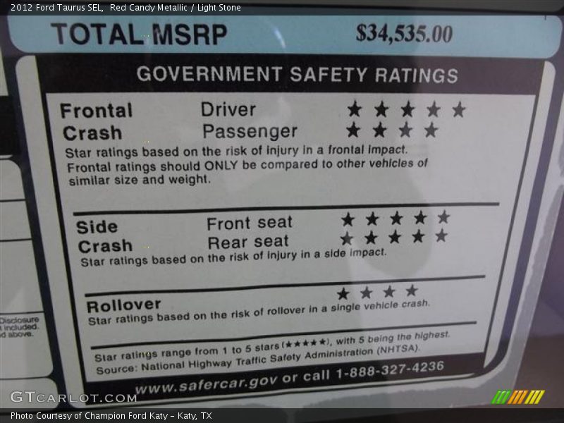 Red Candy Metallic / Light Stone 2012 Ford Taurus SEL