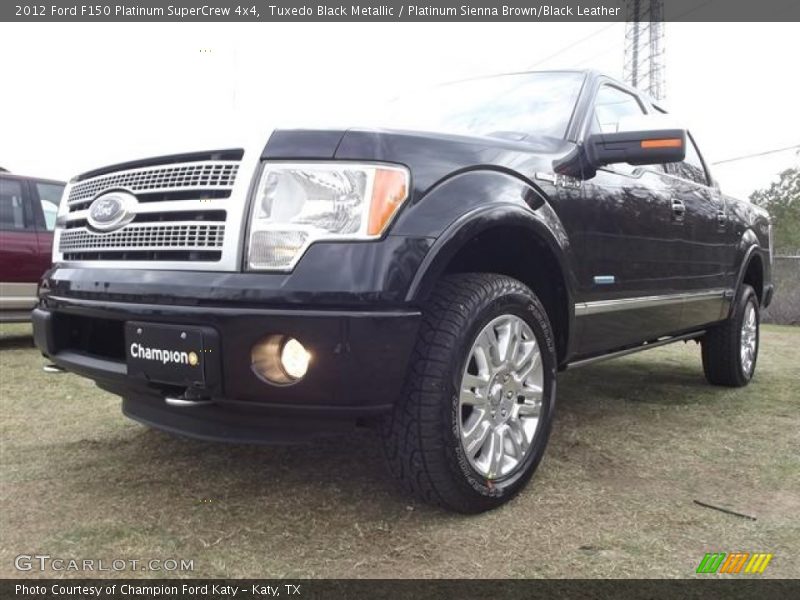 Tuxedo Black Metallic / Platinum Sienna Brown/Black Leather 2012 Ford F150 Platinum SuperCrew 4x4