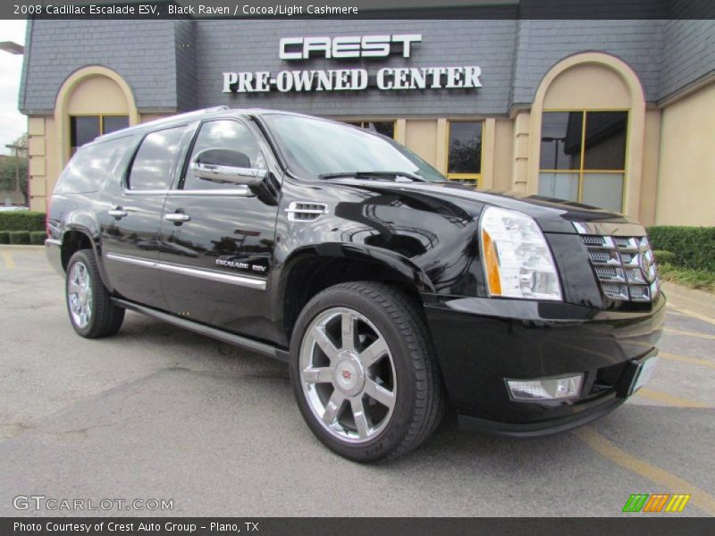 Black Raven / Cocoa/Light Cashmere 2008 Cadillac Escalade ESV