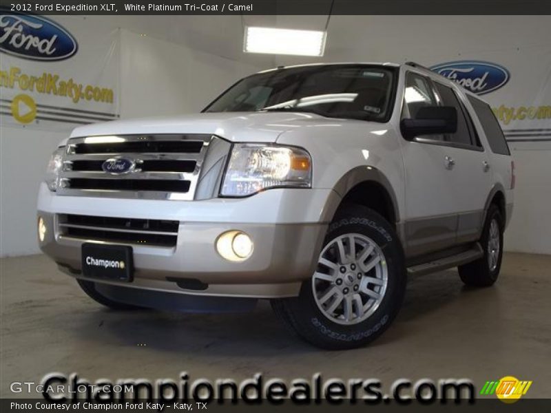 White Platinum Tri-Coat / Camel 2012 Ford Expedition XLT