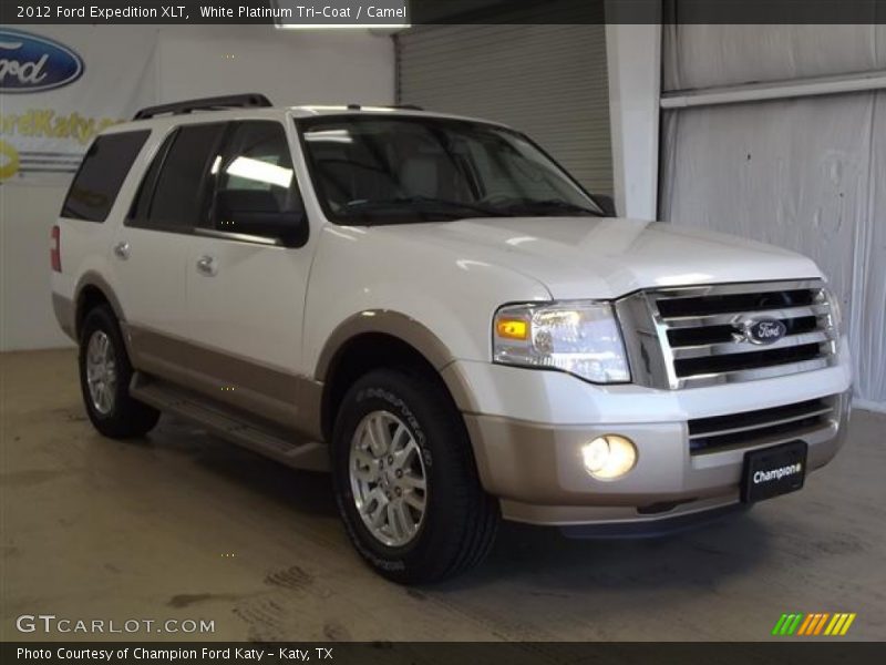 White Platinum Tri-Coat / Camel 2012 Ford Expedition XLT
