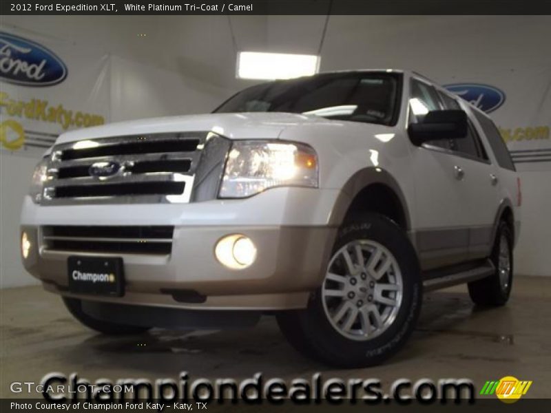 White Platinum Tri-Coat / Camel 2012 Ford Expedition XLT
