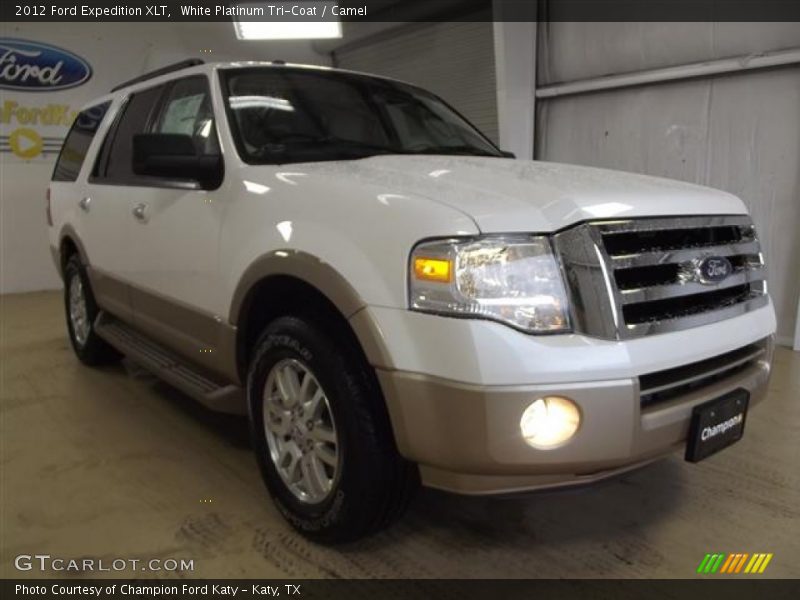 White Platinum Tri-Coat / Camel 2012 Ford Expedition XLT