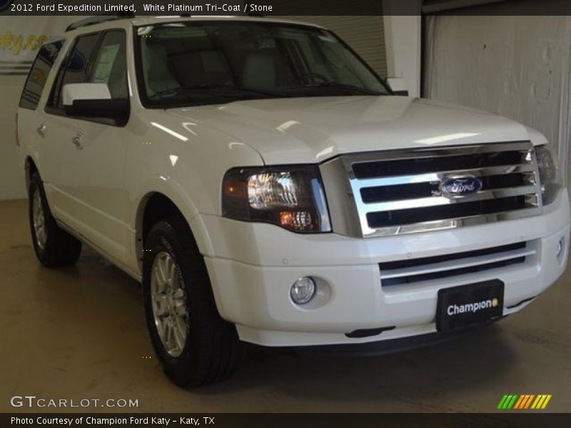 White Platinum Tri-Coat / Stone 2012 Ford Expedition Limited