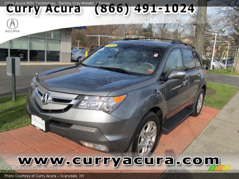 Sterling Gray Metallic / Taupe 2009 Acura MDX Technology