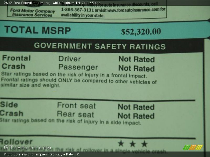 White Platinum Tri-Coat / Stone 2012 Ford Expedition Limited