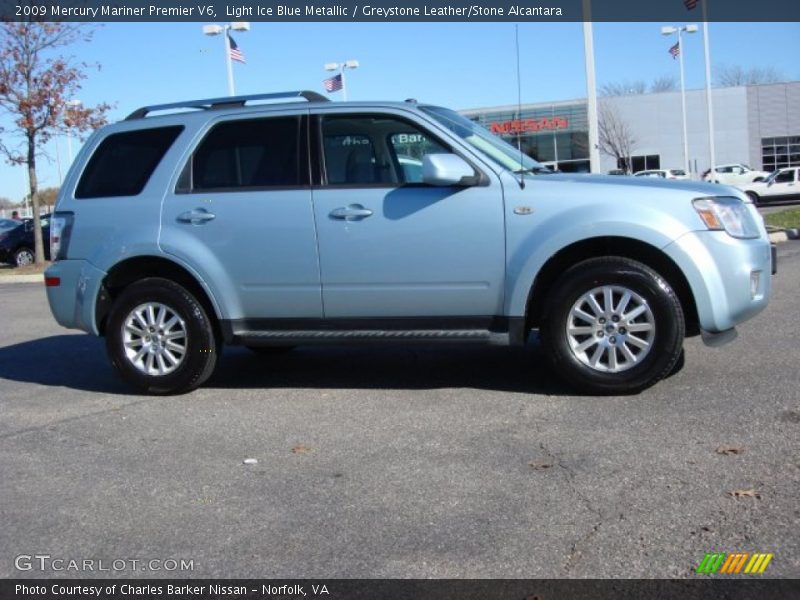 Light Ice Blue Metallic / Greystone Leather/Stone Alcantara 2009 Mercury Mariner Premier V6