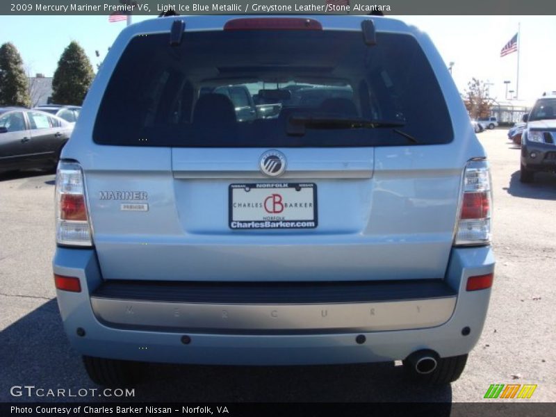 Light Ice Blue Metallic / Greystone Leather/Stone Alcantara 2009 Mercury Mariner Premier V6