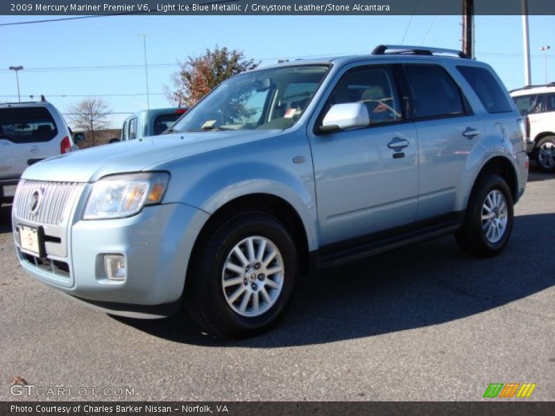 Light Ice Blue Metallic / Greystone Leather/Stone Alcantara 2009 Mercury Mariner Premier V6