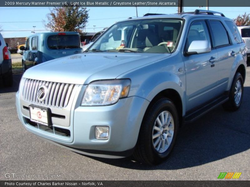 Light Ice Blue Metallic / Greystone Leather/Stone Alcantara 2009 Mercury Mariner Premier V6