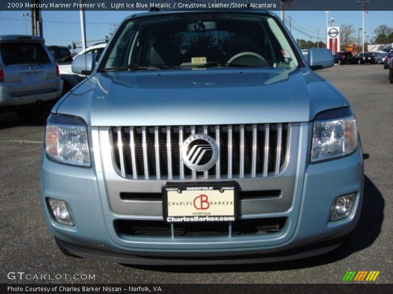 Light Ice Blue Metallic / Greystone Leather/Stone Alcantara 2009 Mercury Mariner Premier V6