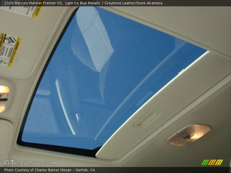 Light Ice Blue Metallic / Greystone Leather/Stone Alcantara 2009 Mercury Mariner Premier V6