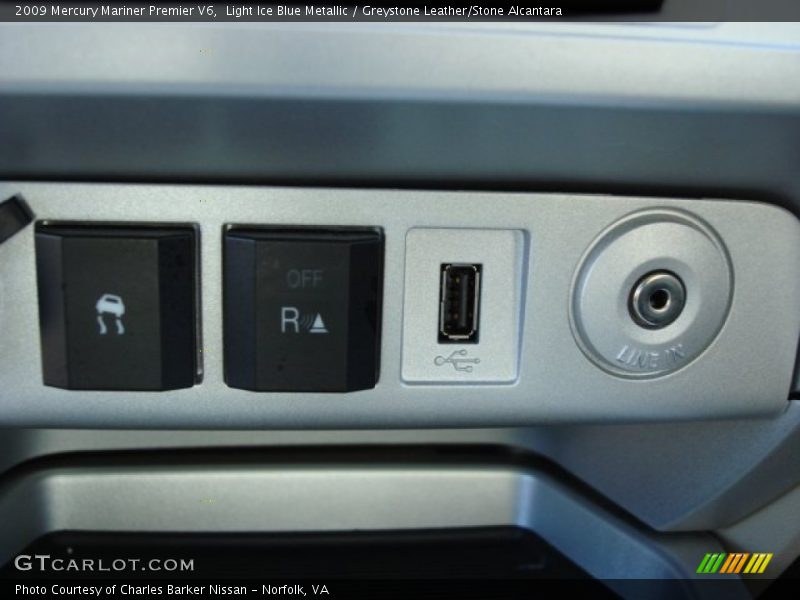 Light Ice Blue Metallic / Greystone Leather/Stone Alcantara 2009 Mercury Mariner Premier V6