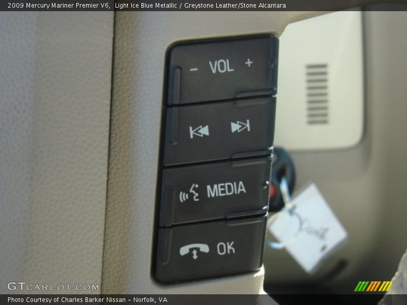 Light Ice Blue Metallic / Greystone Leather/Stone Alcantara 2009 Mercury Mariner Premier V6
