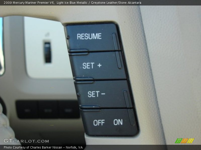 Light Ice Blue Metallic / Greystone Leather/Stone Alcantara 2009 Mercury Mariner Premier V6