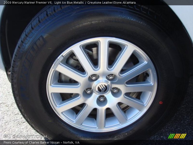 Light Ice Blue Metallic / Greystone Leather/Stone Alcantara 2009 Mercury Mariner Premier V6