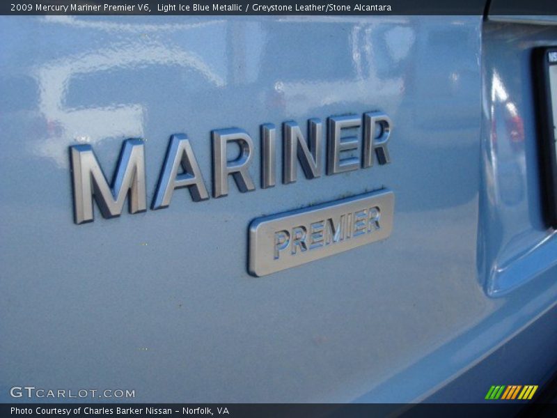 Light Ice Blue Metallic / Greystone Leather/Stone Alcantara 2009 Mercury Mariner Premier V6