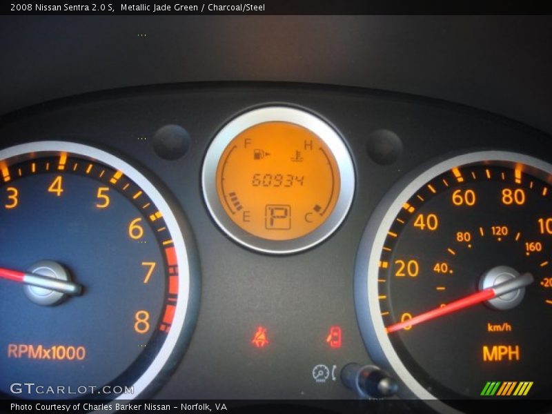 Metallic Jade Green / Charcoal/Steel 2008 Nissan Sentra 2.0 S