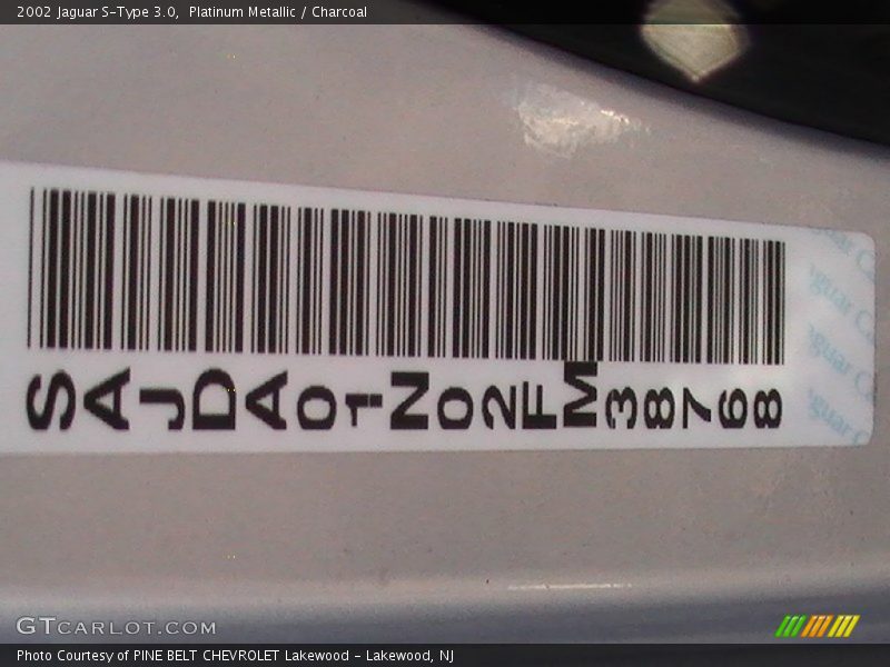 Platinum Metallic / Charcoal 2002 Jaguar S-Type 3.0