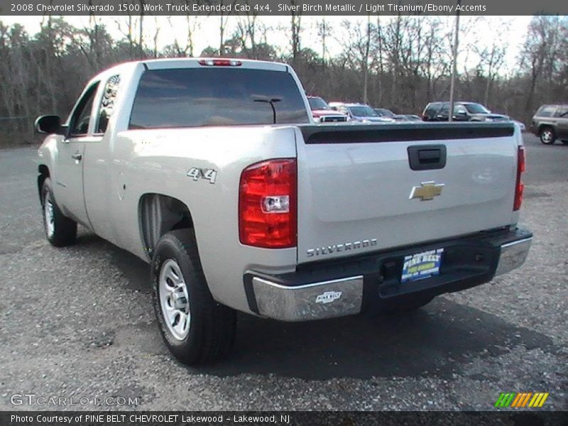 Silver Birch Metallic / Light Titanium/Ebony Accents 2008 Chevrolet Silverado 1500 Work Truck Extended Cab 4x4