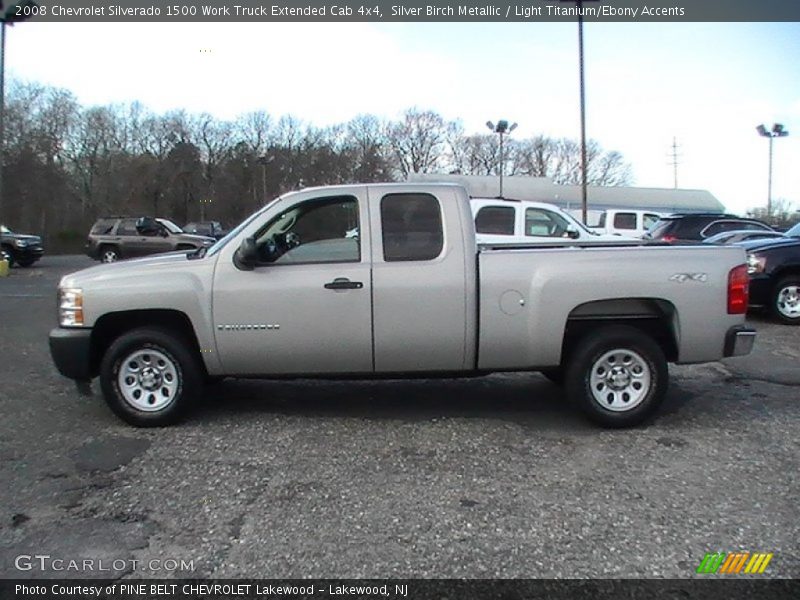 Silver Birch Metallic / Light Titanium/Ebony Accents 2008 Chevrolet Silverado 1500 Work Truck Extended Cab 4x4