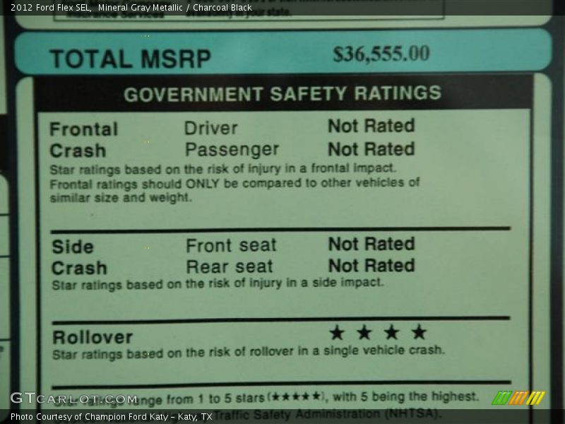 Mineral Gray Metallic / Charcoal Black 2012 Ford Flex SEL