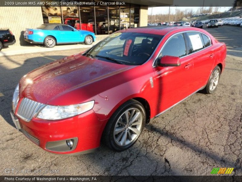 Sangria Red Metallic / Charcoal Black 2009 Lincoln MKS AWD Sedan