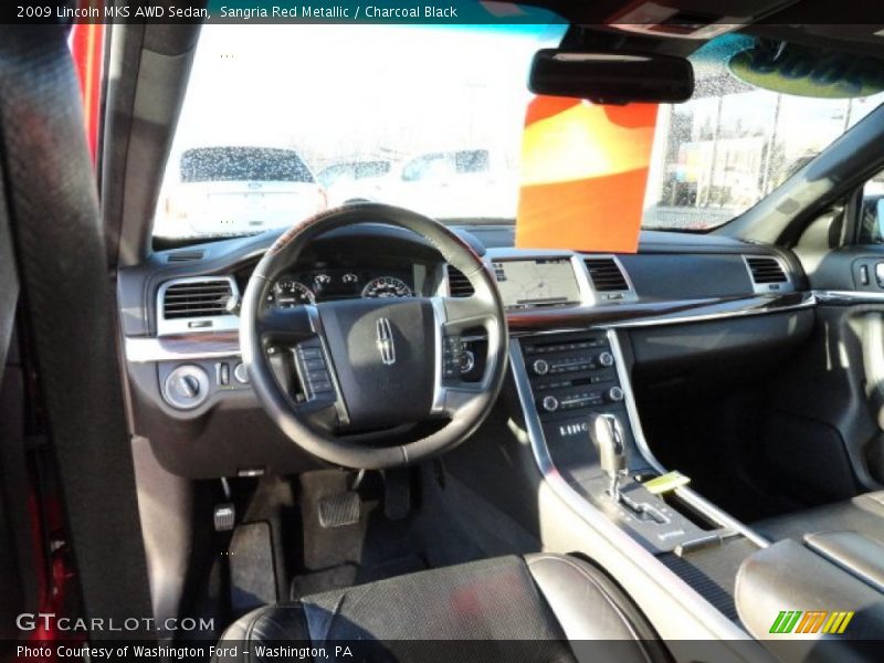 Sangria Red Metallic / Charcoal Black 2009 Lincoln MKS AWD Sedan