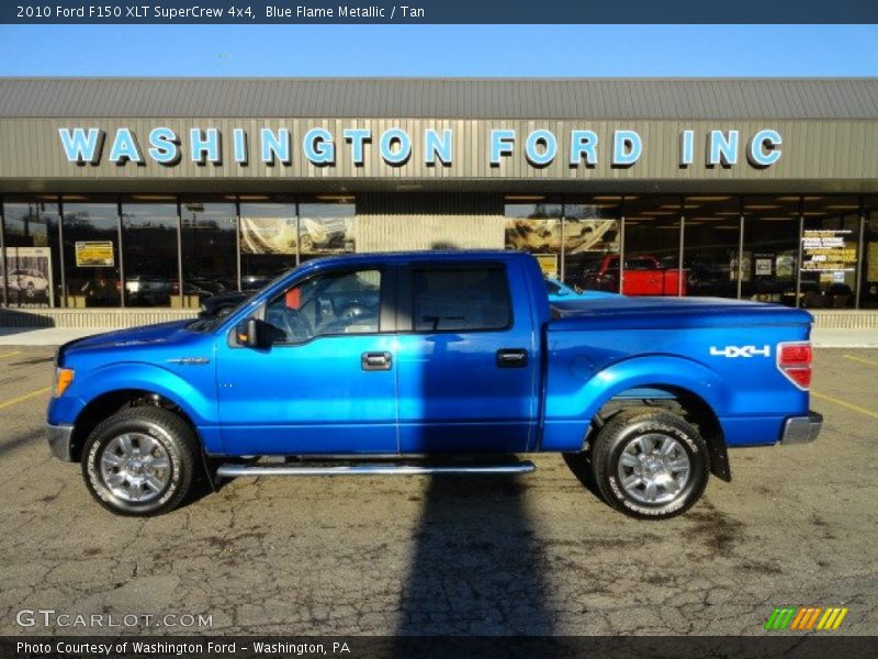 Blue Flame Metallic / Tan 2010 Ford F150 XLT SuperCrew 4x4