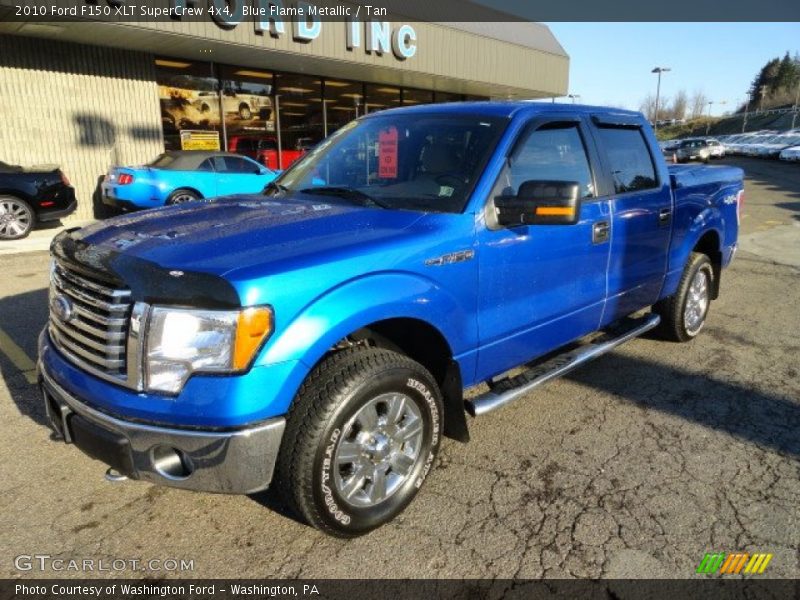 Blue Flame Metallic / Tan 2010 Ford F150 XLT SuperCrew 4x4